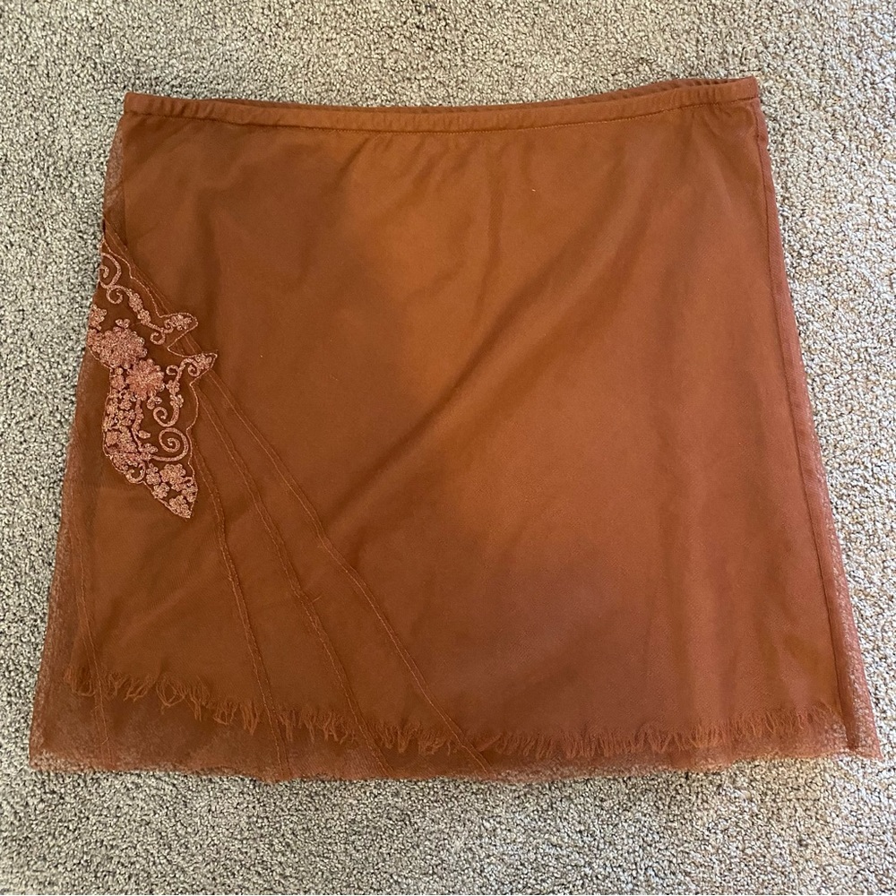 FREE PEOPLE Rust Mini Skirt